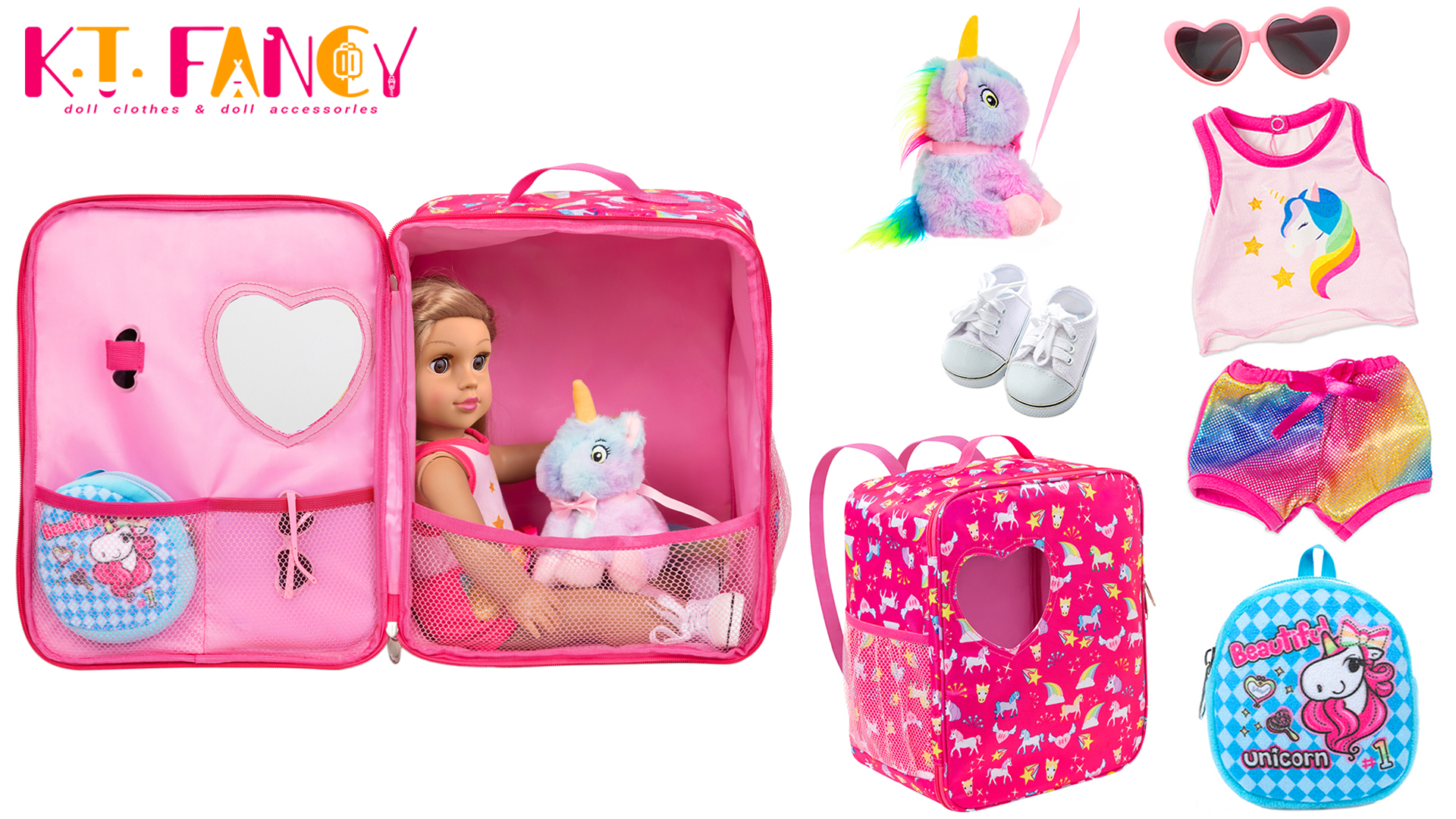 Amazon.com: K.T.Fancy 7 PCS 18 inch Dolls Bag Carrier Set and